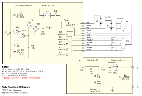 Full schematic of the DVM
      calibrator
