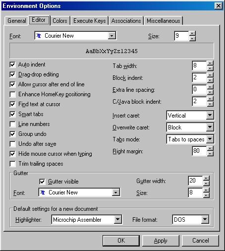 Context options