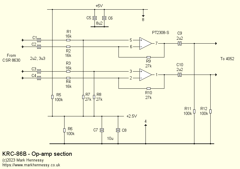 KRC-86B Bluetooth module - op-amp section