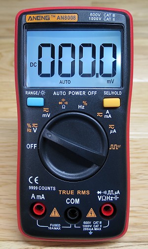 ANENG AN8008 True-RMS Digital Multimeter - Auto/Manual Ranging, Measures Voltage, Current, Resistance, Capacitance